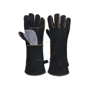 Guantes de cuero resistentes al fuego y al calor con costuras de Kevlar, perfectos para guantes de cuero para soldar con parrilla de chimenea de Pakistán - Product Image 1