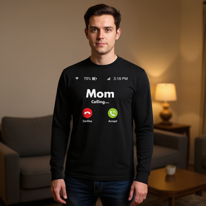 Camiseta de manga larga con diseño de mamá llamando por teléfono para regalo humorístico - Product Image 3