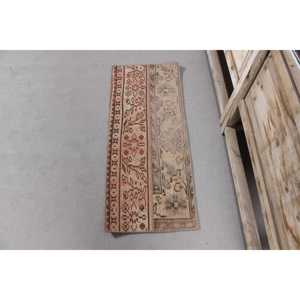 พรมวินเทจ ขนาด 1.3x3.2 ฟุต (41x99 ซม.) สีน้ำตาล ลายต้นไม้และพืช พรมตุรกี - Product Image 1