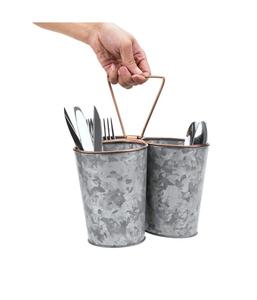 Soporte de almacenamiento de cubiertos de vajilla de diseño maravilloso, soporte de cubiertos galvanizado de calidad superior, soporte de almacenamiento de cubiertos de 3 secciones - Product Image 6