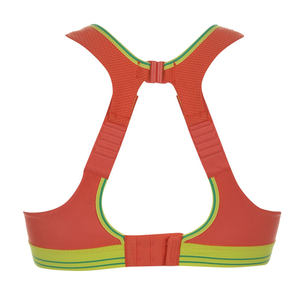 Soutien-gorge de sport simple en dentelle à maintien élevé en spandex/nylon pour femmes avec logo frontal, bretelles réglables, respirant - Product Image 3