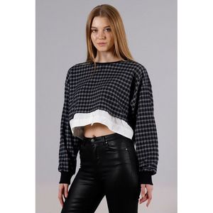 Blusa Corta de Punto Color Caqui Informal para Mujer TOPSHOW, con Mangas Cortas, Tejido Cómodo de Mezcla de Poliéster para Uso Diario - Product Image 2