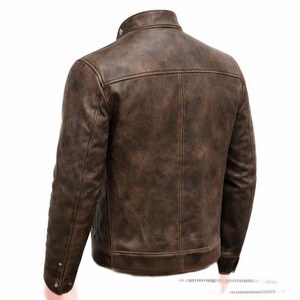 Vintage <b>Brown</b> <b>Leather</b> Motorcycle <b>Jacket</b> Premium Quality Stylish Durable Windproof Eco-Friendly 3D Embroidery for Unisex Fashion - Product Image 4