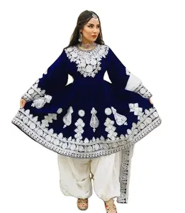 hohe qualität heiß begehrt afghanisch kuchi traditionelles kleid salwar kameez indisch pakistanisches top-design Nacken bestickte kurti kollektion