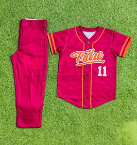 Ensembles d'uniformes de baseball pour hommes sur mesure en gros, respirants, à séchage rapide, antibactériens, en polyester, vêtements de sport, service OEM, haute qualité - Product Image 4