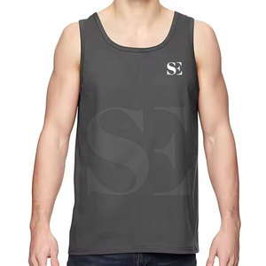 Custom Made Plus Size Men's Workout Tank Top Breathable Gym Vest Low Price Screen Printed Knitted Sleeveless Shirt - Product Image 1