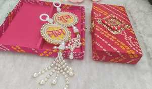 Shubh Labh With Wooden Box Ganesh Chaturthi Temple Decors Indian Festival Rakhi and Wedding Decoration Religious Decor Idea Gift - Product Image 2