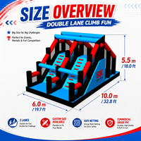 Parcours d'obstacles gonflable commercial NBINFLATABLE 5K en PVC avec défi d'escalade pour événements de team building (capacité maximale 50-200 personnes)