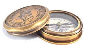 Brass Pocket Compass with Robert Frost's Manufacturer Wholesale Supplier Antique Pocket Leather Case OEM ODM Custom Supply - Product Image 3