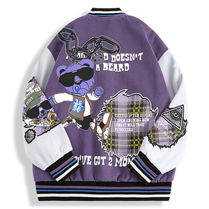 แจ็กเก็ตผ้าฝ้ายเนื้อบางของผู้ชายเสื้อแจ็คเก็ตมหาวิทยาลัยคอตั้งสไตล์สตรีทสำหรับฤดูใบไม้ผลิฤดูใบไม้ร่วงและฤดูหนาว - Product Image 2