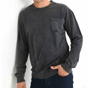 100% coton mode en gros hommes lavage à l'acide sweats personnalisé O cou Vintage basiques sweats pour hommes vêtements - Product Image 1