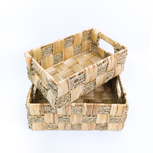 Paniers tressés en jacinthe d'eau pour rangement élégant dans les tiroirs - Product Image 6