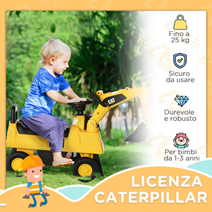 HOMCOM Jouet Bulldozer pour enfants de 1 à 3 ans avec pelle et conteneur, sans batterie, jaune - Product Image 4