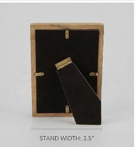<b>Rustic</b> Wood Photo Frame Rectangle Brass Work Vertical Tabletop Display - Product Image 4