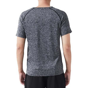 T-shirt de gymnastique d'été léger à compression pour homme Séchage rapide Style Boxy surdimensionné Logo personnalisé Imprimé court en tricot pour l'exercice - Product Image 3