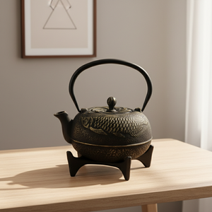 Théière en fonte non toxique 3009423-1.0 de 1000 ml, style japonais, portable pour les voyages et le camping, vente en gros - Product Image 3