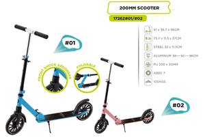 Trottinette pliable pour adultes de qualité supérieure avec roulements ABEC-7, charge maximale de 100 kg, plateau en acier, roues en PU de 200 mm - Product Image 3