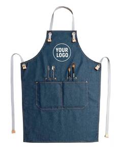 Delantal de chef de lona de algodón resistente a caídas de agua, bolsillos de herramientas, delantales de trabajo OEM personalizados para hombres, limpieza de estilo europeo - Product Image 2