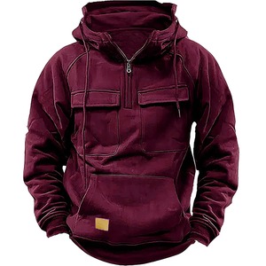 Nouveau haute qualité loisirs Sports hommes à capuche fermeture éclair à capuche manteau multi-fonctionnel haut sport Jogging porter des vêtements quotidiens - Product Image 5