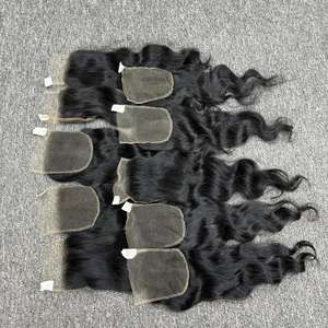 Vague naturelle en HD dentelle fermeture 4x4 cheveux, Extensions de cheveux bruts en gros, à partir de cheveux humains bruts - Product Image 2