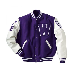 Hombres Nuevo Diseño Botón Up College Street Wear Varsity Jacket New Hot Custom Made Venta al por mayor Chaquetas de béisbol - Product Image 2