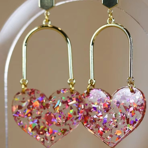 Conjunto de pendientes de aro de color de cuerno de resina de última llegada, auricular acrílico de moda para Mujer | Producto de gran oferta - Product Image 1