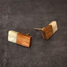 Craft Valley Marble Wood Knobs Durable Handcrafted Hardware Customized Color for Modern <b>Bathroom</b> <b>Furniture</b> Cabinets Home Designs - Product Image 2