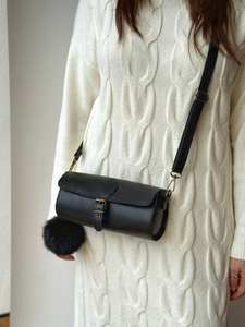 Bolsos de mano de alta calidad para mujer, bolsos de cuero cilíndricos para mujer, bolso de hombro tipo bandolera, bolsos de mano - Product Image 1