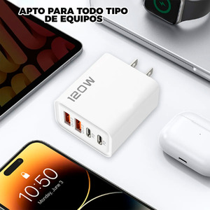 ที่ชาร์จติดผนังทรงลูกบาศก์พร้อมพอร์ต USB Type-C 4 พอร์ต ชาร์จเร็ว 120W - คละสี - Product Image 6