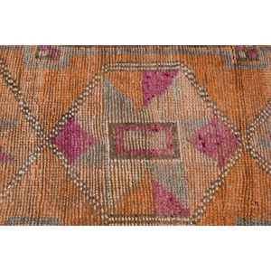 Alfombra Vintage de 2.8x9.3 pies, Alfombra Turca, Alfombra con Parches Naranjas - Product Image 4