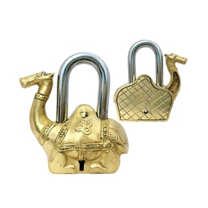 Strong Padlock Made With Brass Body And Steel Shackle Vintage Lock Choice For <b>Gates</b> Durable Camel Shape Padlock Antique Finish - Product Image 1