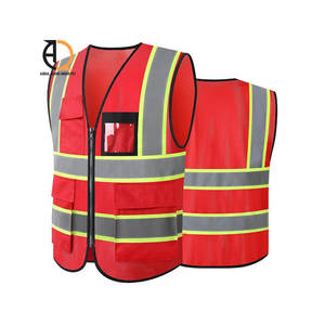 Chaleco de Seguridad Reflectante Ajustable de Alta Visibilidad con Bolsillos, Material de Poliéster, Uniforme de Trabajo para Hombre - Product Image 4