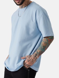 เสื้อยืดไหล่ตกไซส์ใหญ่พิเศษสำหรับผู้ชายเสื้อยืดผ้าฝ้ายไมโครไฟเบอร์ออกแบบได้ตามต้องการ - Product Image 3