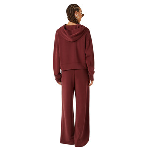 Haut court à capuche oversize pour femme, en coton épais, de haute qualité, style décontracté hiver, couleur unie, coupe évasée, avec logo personnalisé - Product Image 2