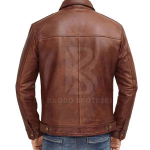 High Quality Cow Skin <b>Leather</b> <b>Jacket</b> <b>for</b> <b>Men</b> Stand Collar Durable Windproof Hot <b>Sales</b> Best Design Clothing Competitive Price - Product Image 2