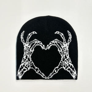 Bonnet d'hiver en tricot 100 % acrylique à motif double couche tendance OEM pour hommes et femmes, style streetwear courant - Product Image 3