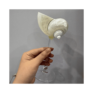 Vase artisanal en verre de coquillage poli, matériau : coquille marine ; usage : décoration intérieure, service ; origine : production artisanale vietnamienne - Product Image 6