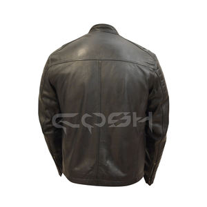 แจ็คเก็ตคาเฟ่เรเซอร์สีดำสไตล์โมเดิร์น มีซิปและกระเป๋าด้านหน้า |   เสื้อแจ็คเก็ตหนังแท้สไตล์สตรีทแวร์สำหรับทุกเพศ ระบายอากาศได้ดี พร้อมระบบทำความร้อน - Product Image 3