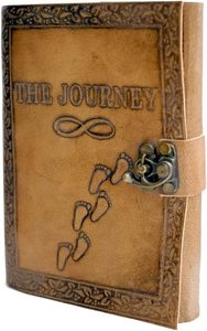 Diario de cuero hecho a mano Journey, cuaderno de bocetos Vintage para hombres y mujeres, diario impreso personalizado - Product Image 2