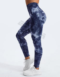 Leggings d'entraînement sans couture Tie Dye pour femmes Pantalon de sport à motif solide avec fermeture à cordon de serrage - Product Image 5