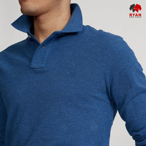 RYAN PRO GEAR Chemises polo pour hommes personnalisées Logo personnalisé sur le devant Tissu en viscose/polyester tricoté anti-froissement Manches longues Service OEM - Product Image 6