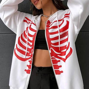 ¡El mejor precio en línea! Sudadera con capucha de lana de manga larga forrada para mujer de alta calidad 100% algodón ropa de invierno cómoda diamantes de imitación Plus - Product Image 5