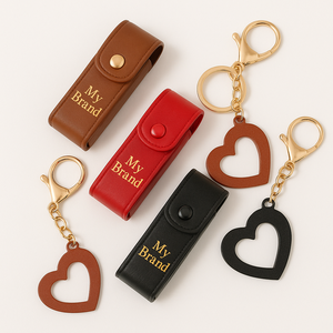 Sac cosmétique en cuir PU à la mode de conception de la France porte-clés de miroir intégré de fermeture ouverte de grande capacité pour le stockage de rouge à lèvres fait - Product Image 4