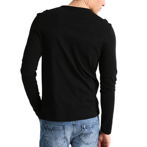 2023 hommes décontracté grande taille sport T-Shirt haute qualité 100% coton à manches longues Jersey tissé tissu - Product Image 2