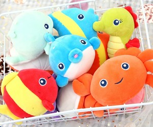 Phim hoạt hình động vật biển cua búp bê Keychain Mini mềm đồ chơi sang trọng mặt dây chuyền bông điền siêu rửa Túi treo - Product Image 2