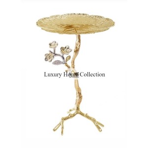 Modern Designer Fancy <b>Coffee</b> <b>Table</b> with Golden Stripes Shiny Polished <b>White</b> Natural Marble Attractive Center <b>Table</b> - Product Image 3