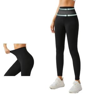 Leggings de gymnastique taille haute pour femmes avec pantalon élastique d'entraînement de levage des fesses pantalon de Yoga adulte respirant maille cheville Logo personnalisé - Product Image 1