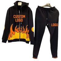 Survêtement d'hiver réversible à capuche pour homme, 100 % coton, séchage rapide, personnalisable avec logo, pour pantalon évasé, qualité supérieure