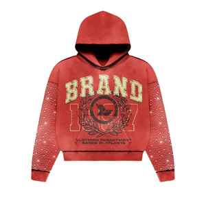 Sudadera con capucha de lavado ácido Sudadera con capucha de lavado retro Sudadera con capucha de lavado ácido al por mayor Chándal con capucha Logotipo personalizado Conjunto de Jogger para M - Product Image 3