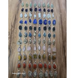 เครื่องประดับพลอยมูนสโตนสีเงินสวยสำหรับผู้หญิงเน้นสีรุ้งแวววาวงานฝีมือดีไซน์หรูหราสำหรับงานแต่งงาน - Product Image 3